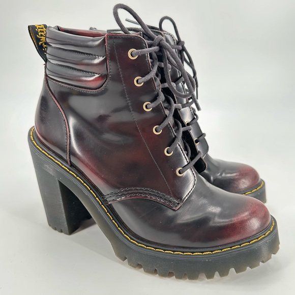 Martens Persephone Arcadia Cherry Red Heel Boots Size